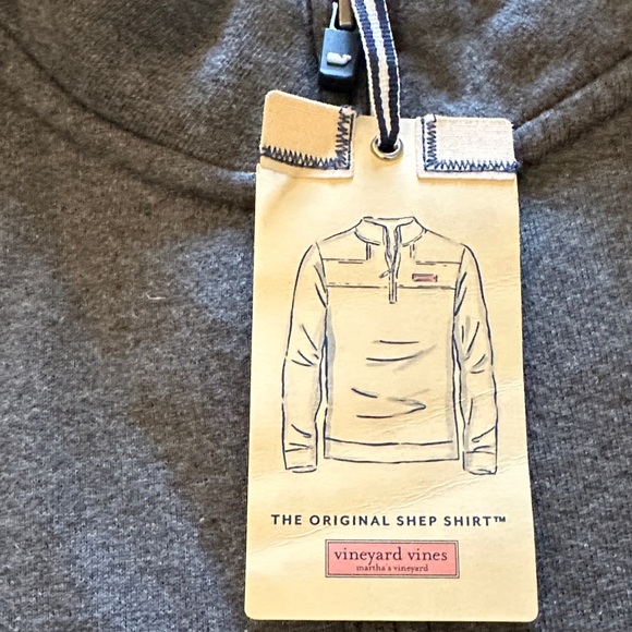 Vineyard Vines Charcoal Heather Half Zip-Up Men's Sweatshirt - Picture 2 of 4